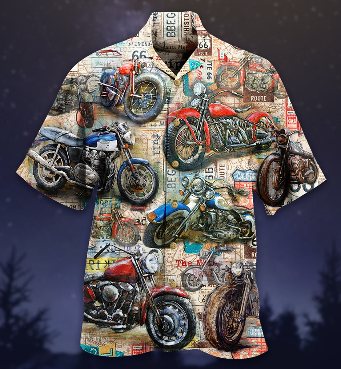 Camisa Casual De Verano Para Hombre Con Estampado De Autobús De Moda