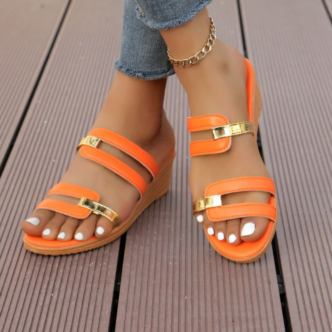 Chanclas de cuña y plataforma de moda casual de verano para mujer