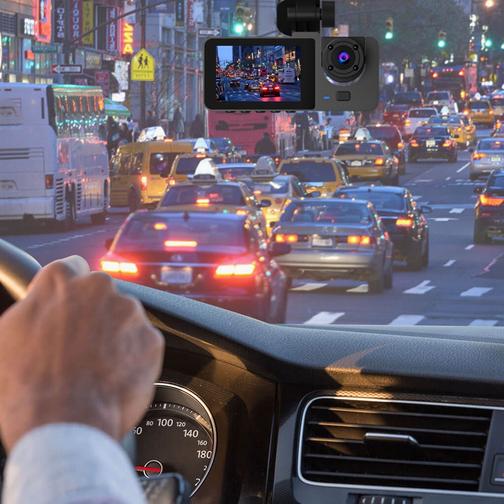 3-kanals bilkamera med 32 GB MMC-kort