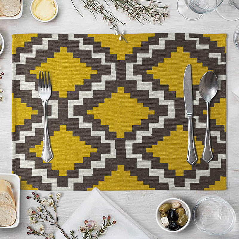 Geometric Pattern Dining Table Placemat Kitchen Supplies