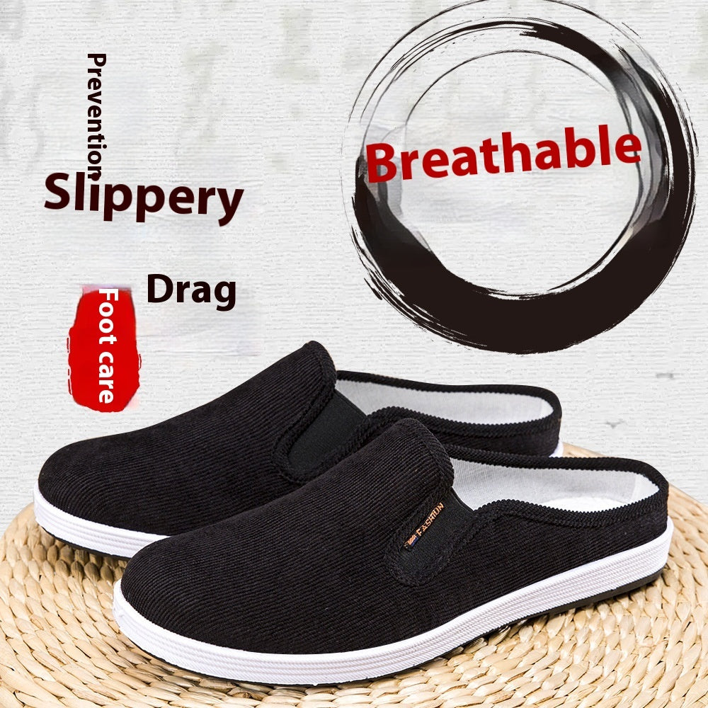 Lässige, atmungsaktive vielseitige Sneaker zum Reinschlüpfen, fersenfrei, mit halbem Halt, rutschfest, Herrenschuhe