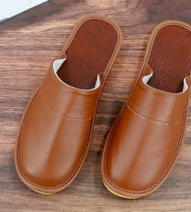 Zapatillas de cuero cerradas para interior y hogar