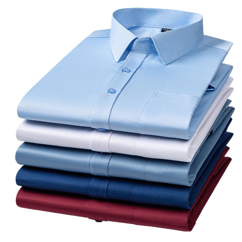 Fashion High-Elastic Ice Silk Men's Short-Sleeve Shirt