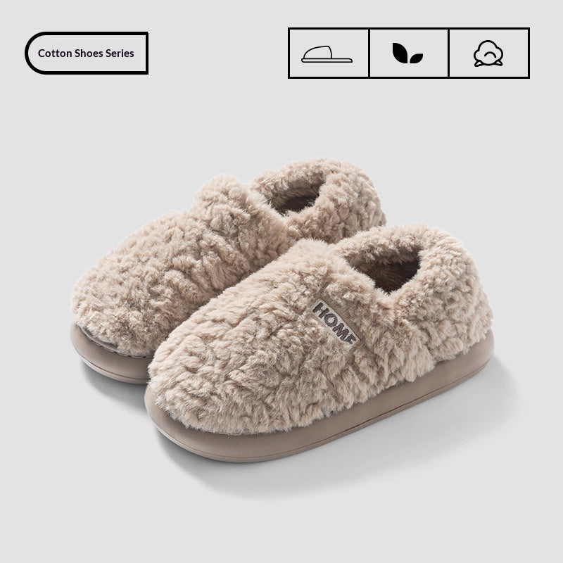 Pantuflas de algodón cálidas y antideslizantes para hombre para interior