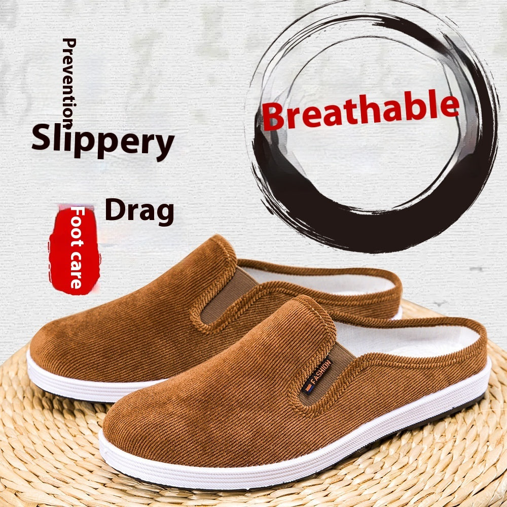 Lässige, atmungsaktive vielseitige Sneaker zum Reinschlüpfen, fersenfrei, mit halbem Halt, rutschfest, Herrenschuhe