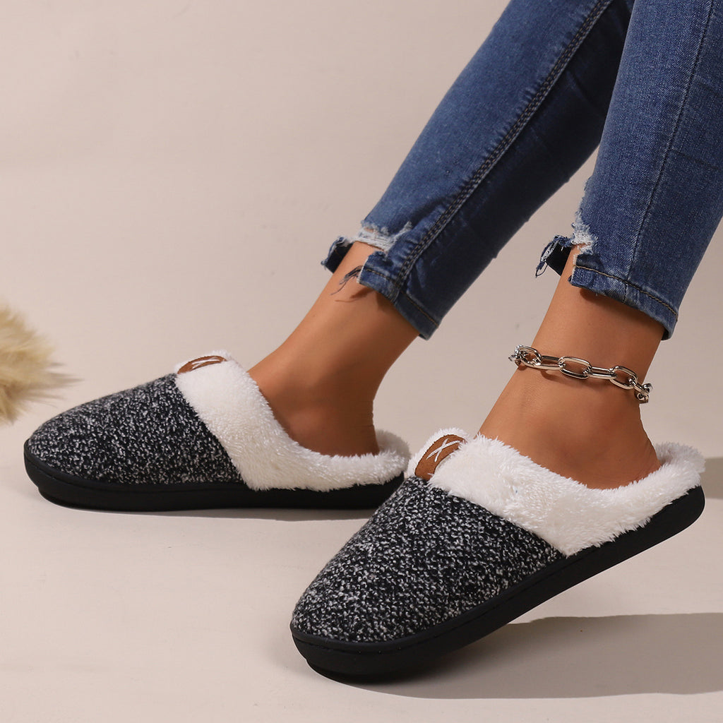 Pantuflas de peluche de invierno, moda, suela gruesa, cálidas, para mujer y hombre, zapatillas de casa para interior y dormitorio