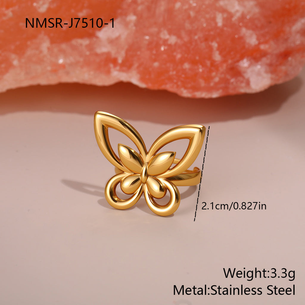 Fashion Geometry Pattern Flower Ocean Ring Open Design Bracelet