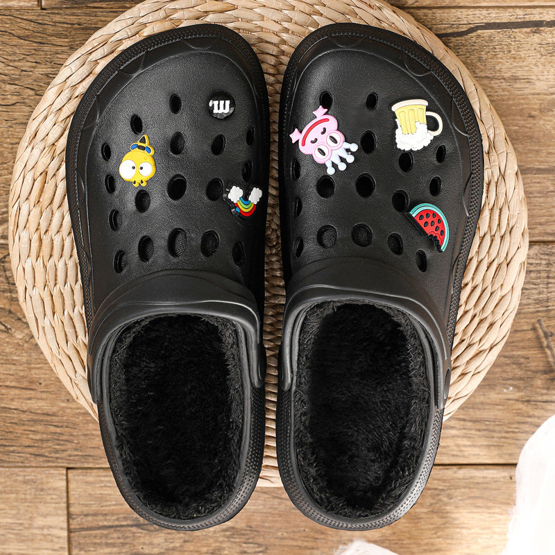 Zapatillas de algodón polar para mujer, cálidas y cómodas