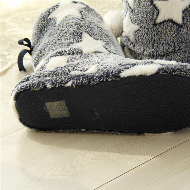 Amazon exportación comercio exterior botas de casa de invierno, suela gruesa, con bolsa y pantuflas de algodón para mujer, primera generación