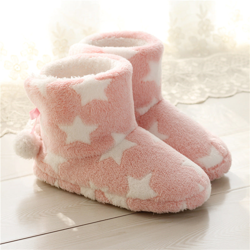 Amazon exportación comercio exterior botas de casa de invierno, suela gruesa, con bolsa y pantuflas de algodón para mujer, primera generación