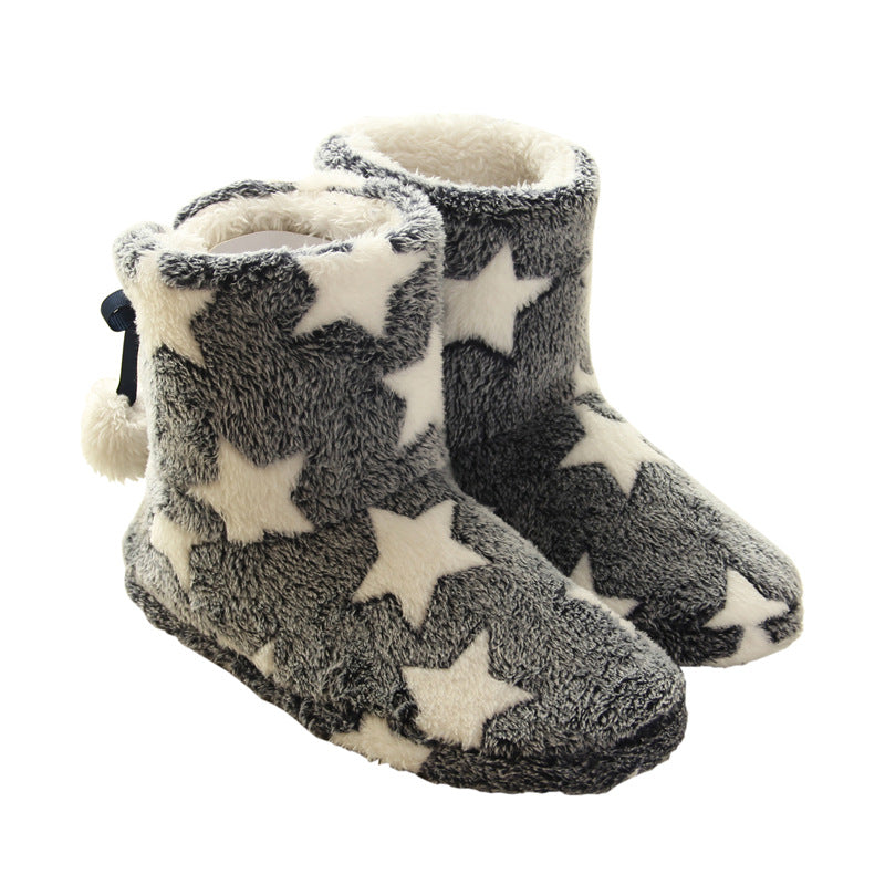 Amazon exportación comercio exterior botas de casa de invierno, suela gruesa, con bolsa y pantuflas de algodón para mujer, primera generación