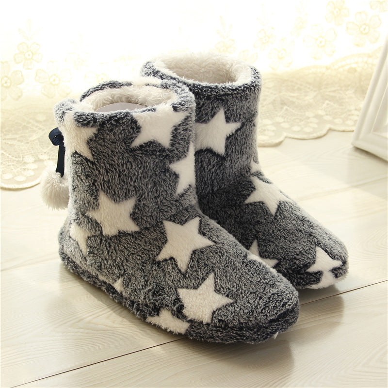 Amazon exportación comercio exterior botas de casa de invierno, suela gruesa, con bolsa y pantuflas de algodón para mujer, primera generación