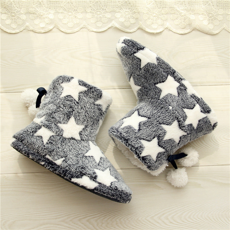 Amazon exportación comercio exterior botas de casa de invierno, suela gruesa, con bolsa y pantuflas de algodón para mujer, primera generación