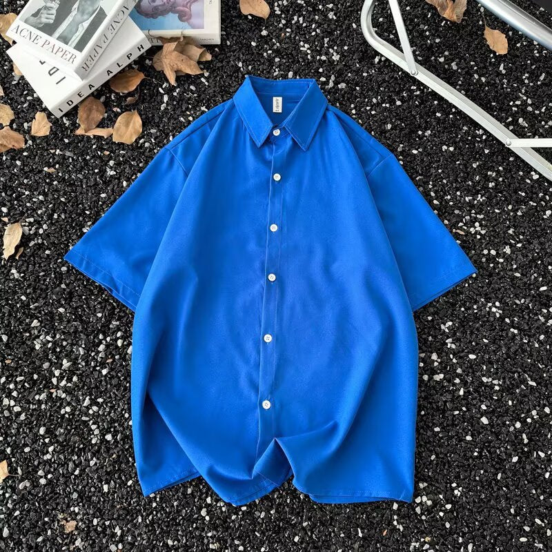 Summer Thin Section Traceless Half-sleeve Shirt Men's Korean Style