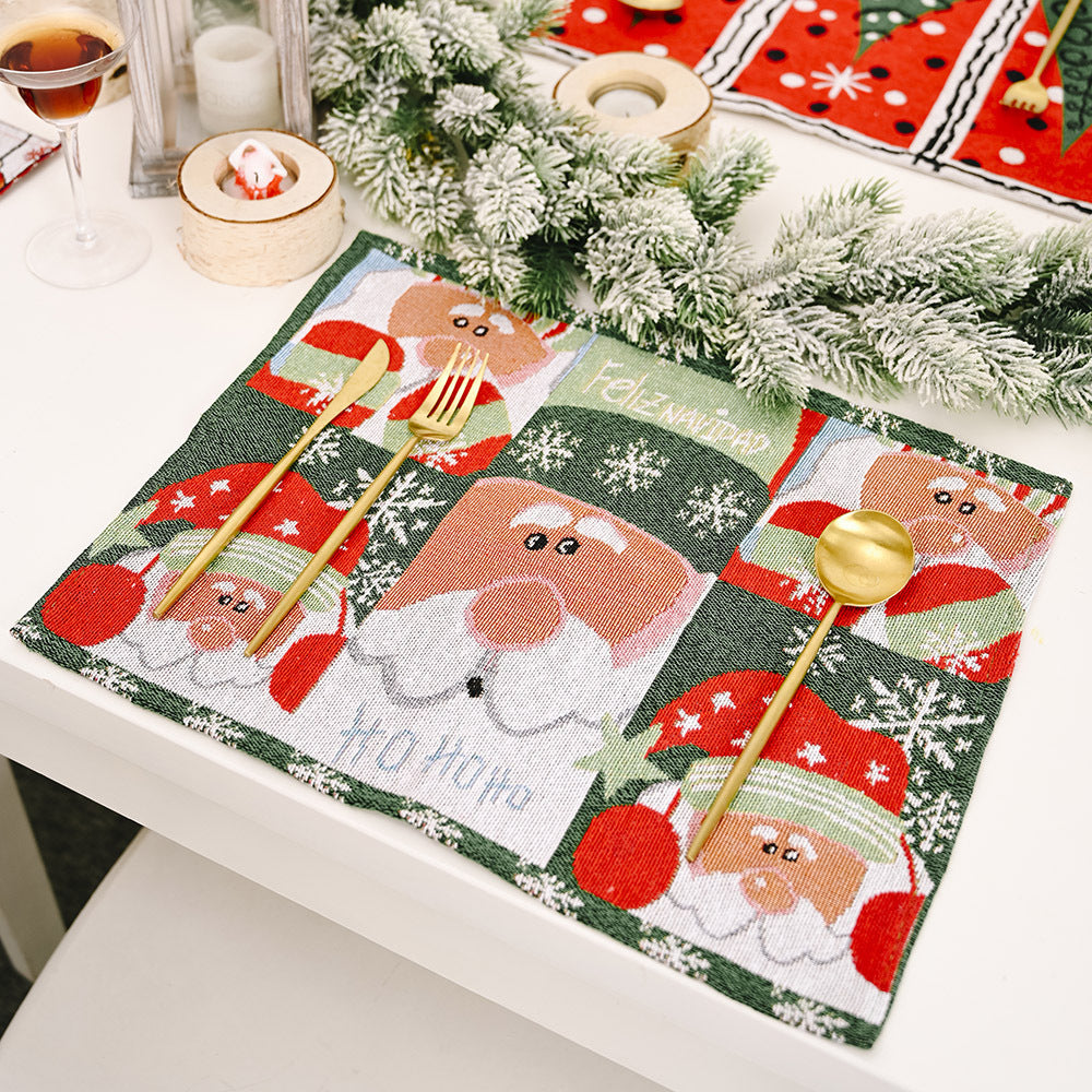 Productos de decoración navideña para el hogar Manteles individuales de tela de punto