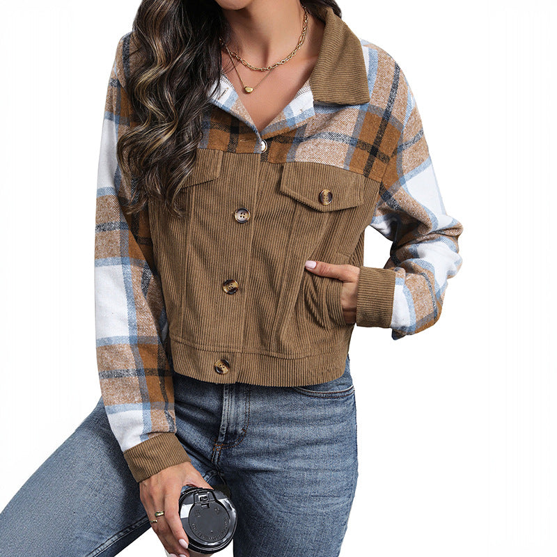 Naisten Retro Manchester-Kaulus Tilkkutyöneuletakki