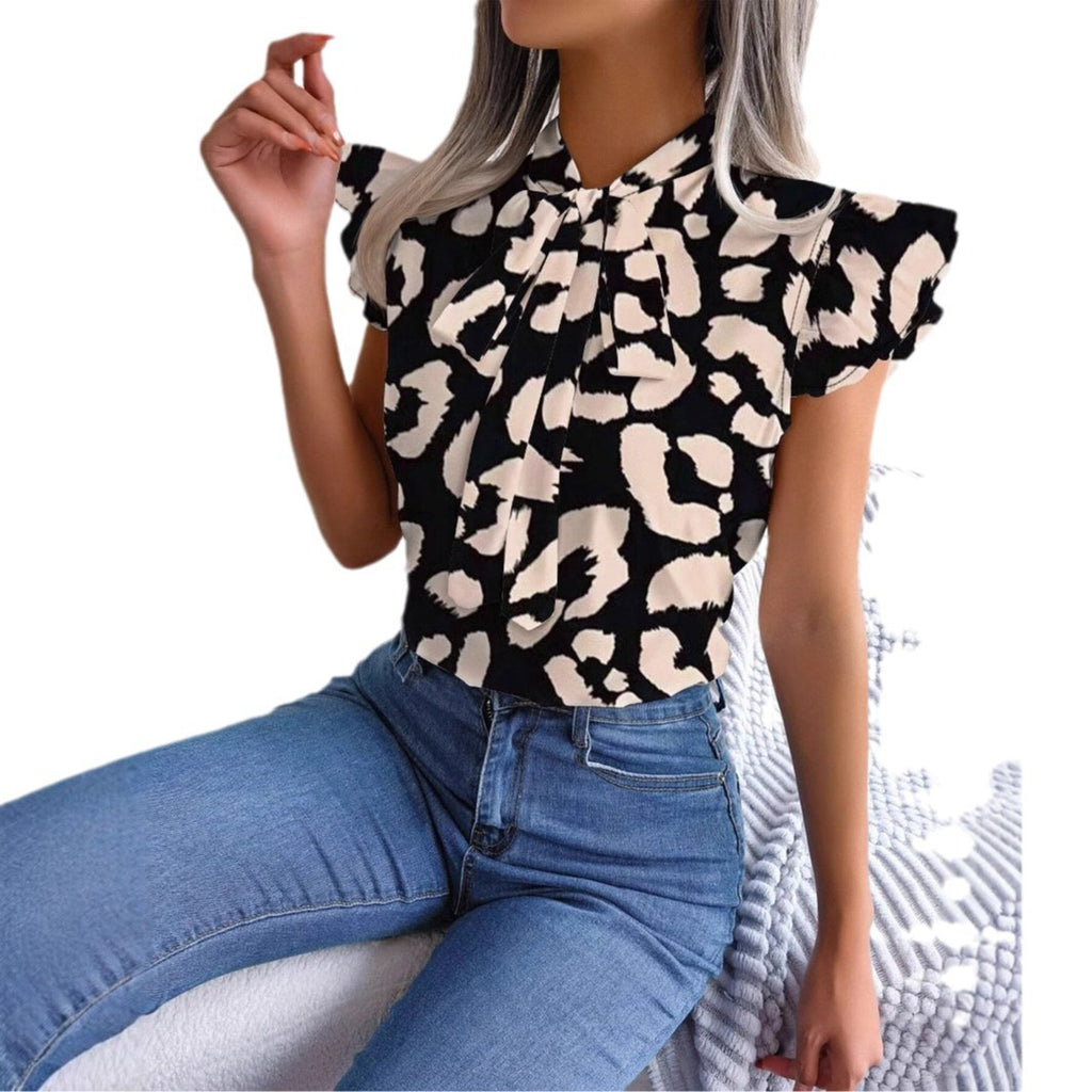 Top de manga corta de moda para mujer para ir al trabajo