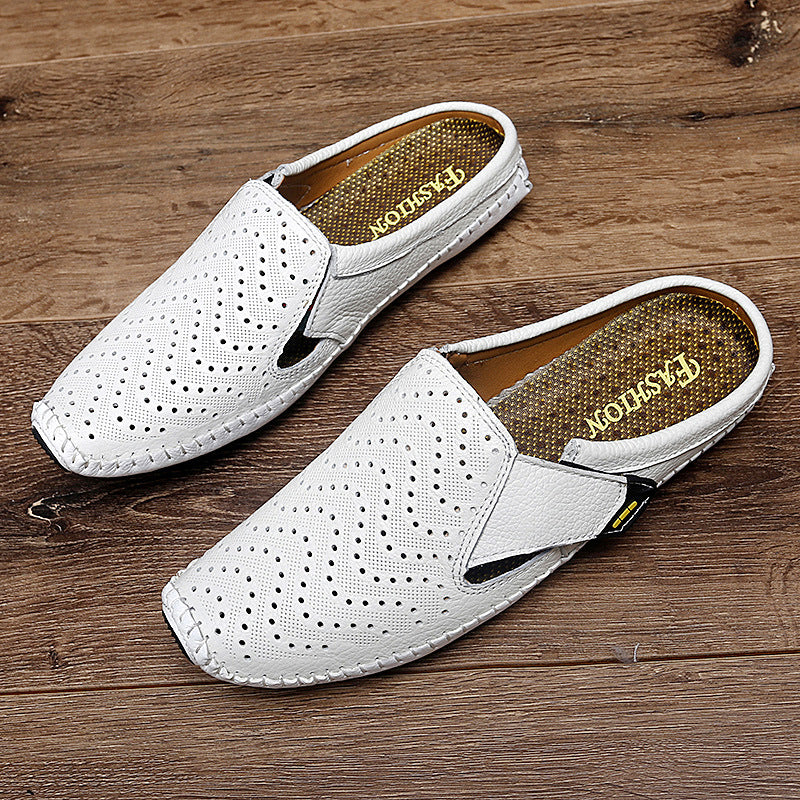 Muller Shoes Hole Low-top Cowhide Surface Slip-on