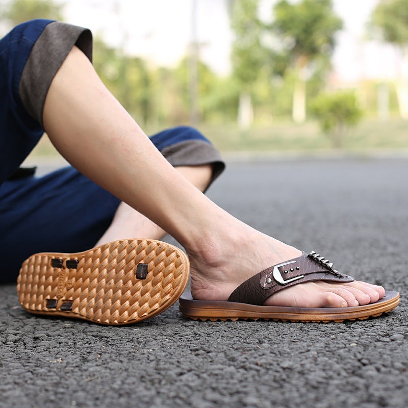 Chanclas planas de playa y sandalias para hombre