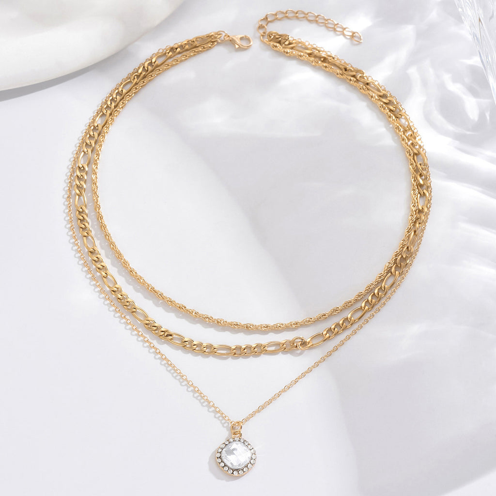 Multi-layer Pendant Necklace Fashion Women's Accessories Hemp Flowers Chain