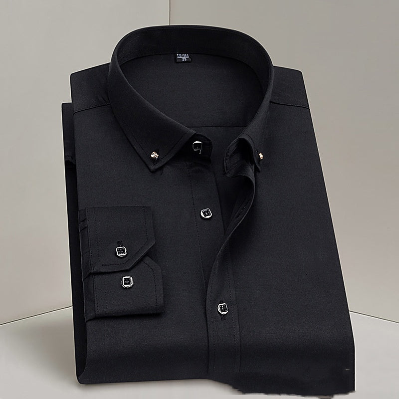 Chemise homme business formelle professionnelle pour mariage, témoin, sans repassage, blanc pur