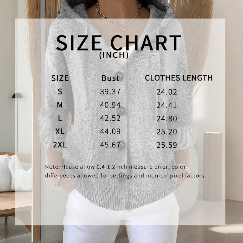 Cárdigan con capucha y botones para mujer, de manga larga y frente abierto, para otoño e invierno