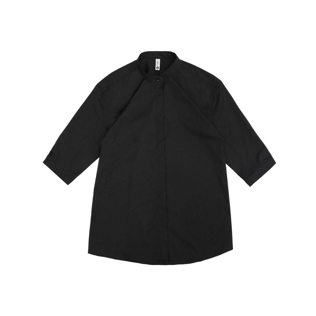 Camisa china de hombre de verano, cuello mao, media manga