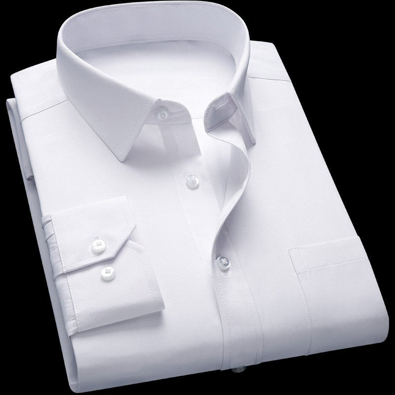 Camisa De Negocios Lisa De Hombre, Holgada Y Sin Planchado