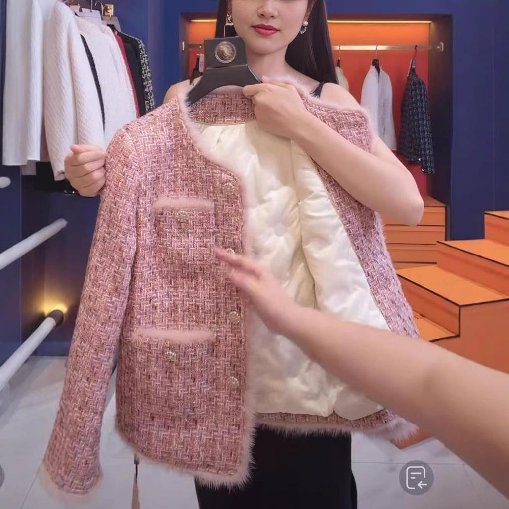 Pieni Tuoksu-tyylinen Puuvillavuorattu Naisten Takki