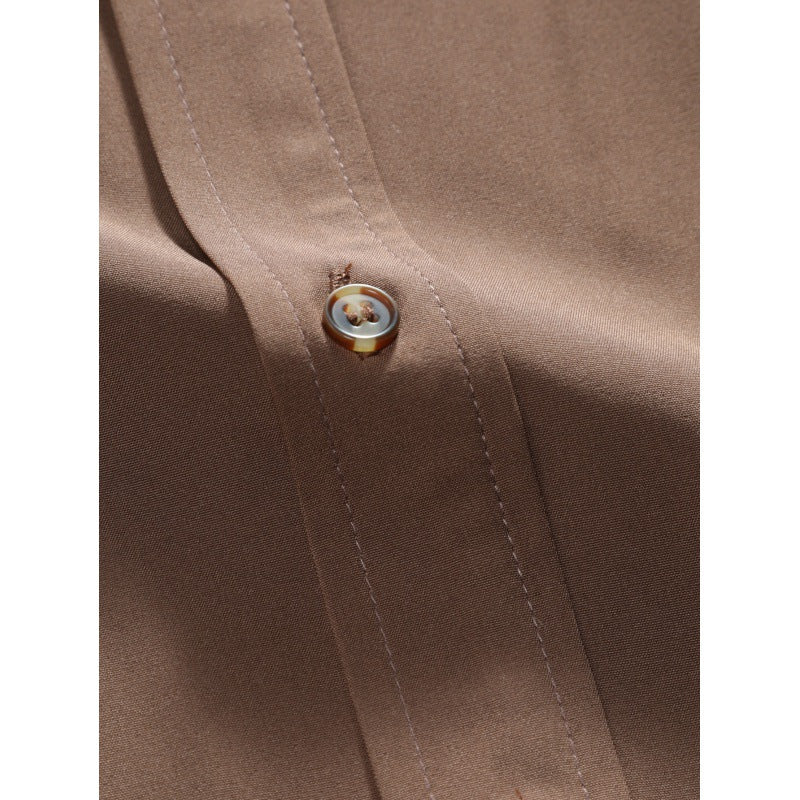 Camisa de manga corta para hombre, color liso, verano