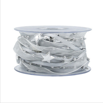 Juldekoration – Röd Femuddig Stjärna &amp; Rosettband