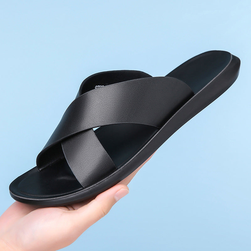 Sandalias Casuales de Verano de Cuero para Hombre