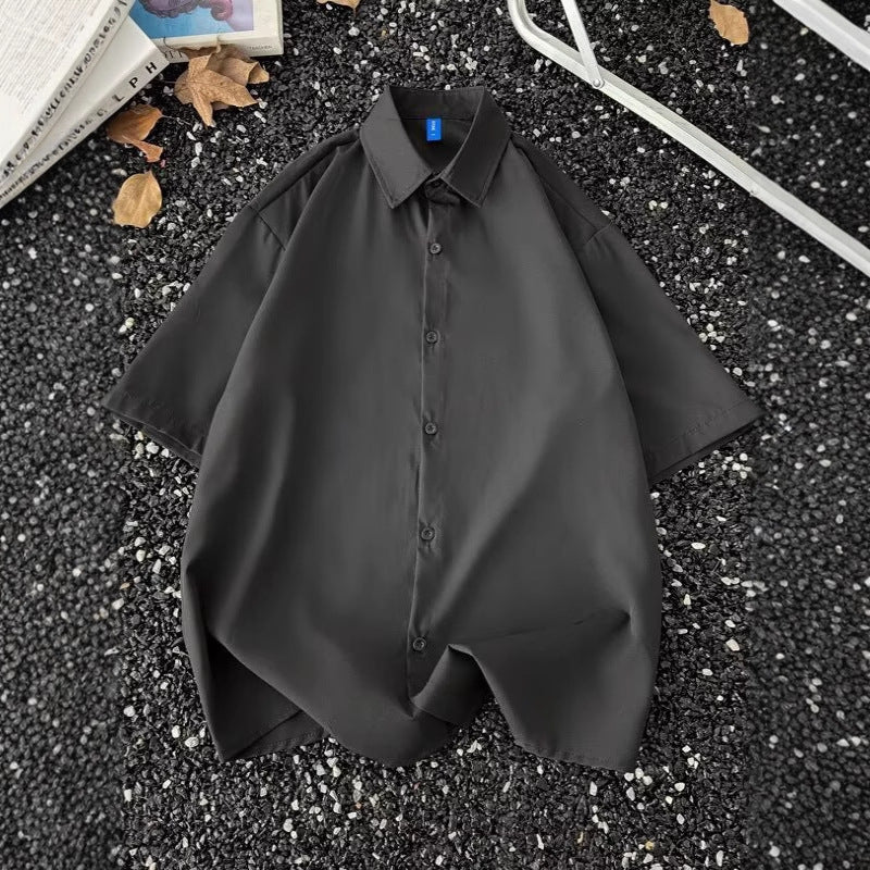 Sommerliches, dünnes, spurloses Kurzarmhemd im koreanischen Stil für Herren