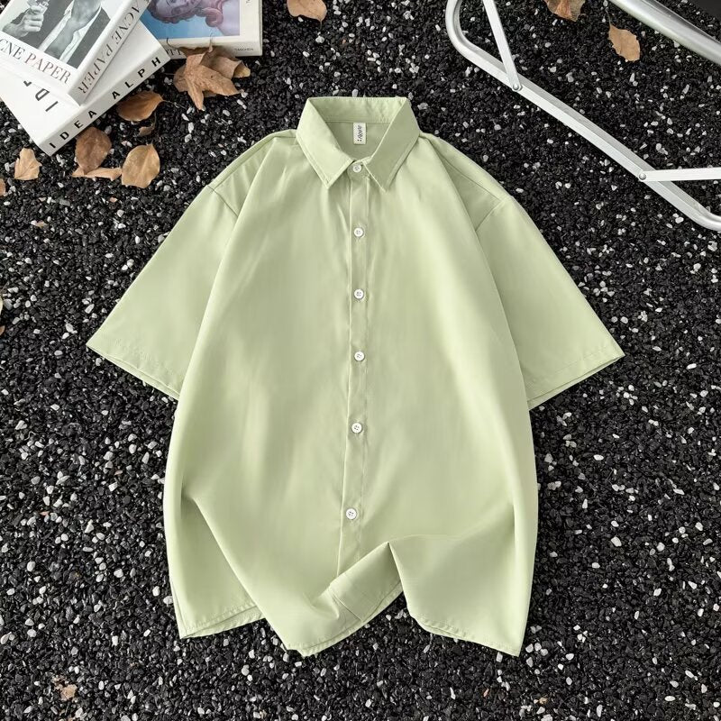 Summer Thin Section Traceless Half-sleeve Shirt Men's Korean Style