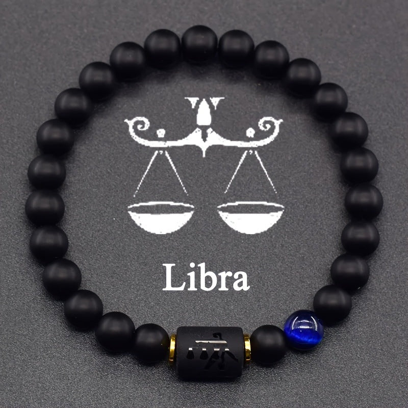 Men's Natural Tiger Eye Stone Agate White Turquoise Turquoise Elastic Bracelet