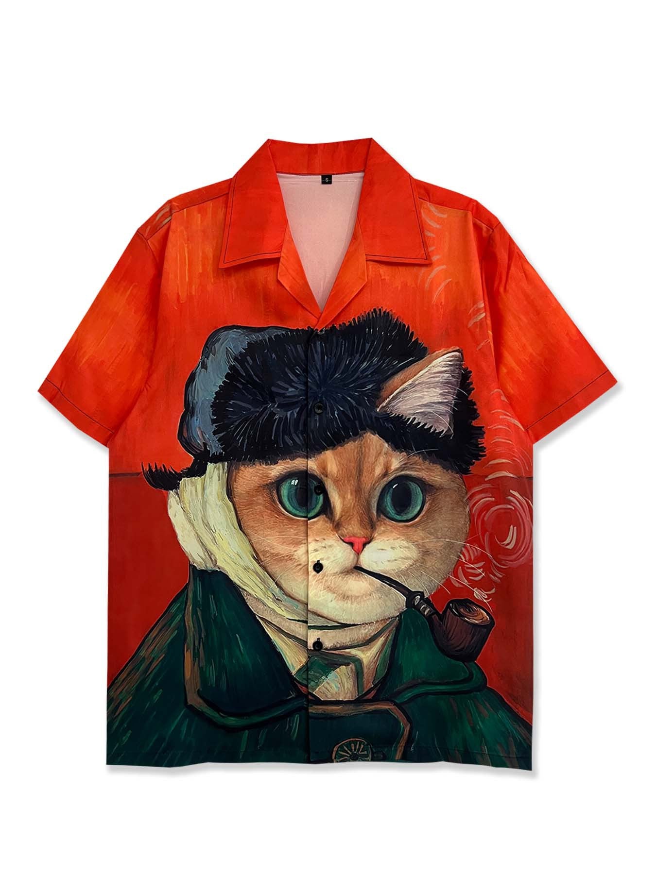Camisa estampada con estilo vintage retro de dibujos animados