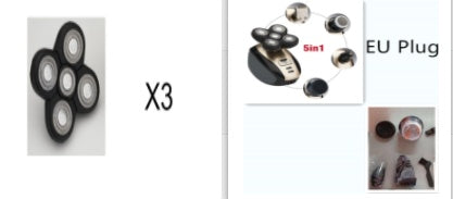 5 i 1 multifunktionell elektrisk rakapparat med 5 blad för män, rakat huvud, uppladdningsbar rakmaskin, skägg-, näs- och hårtrimmer