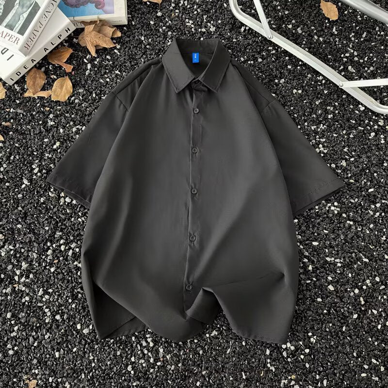 Summer Thin Section Traceless Half-sleeve Shirt Men's Korean Style