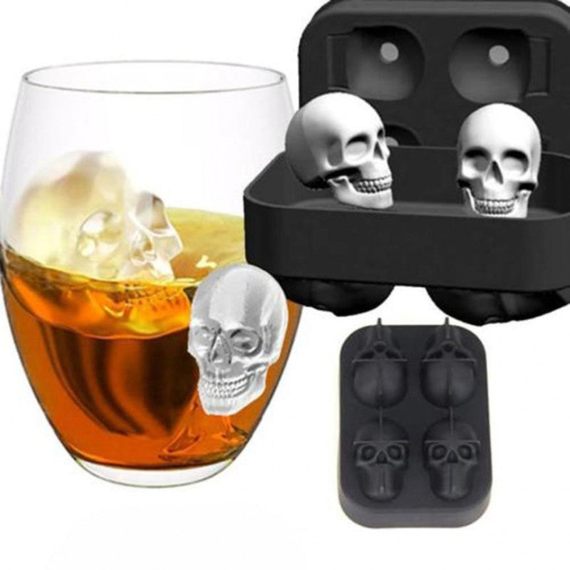 Molde creativo de calavera 3D, bandeja de cubitos de hielo, molde de silicona, moldes para jabón, velas, herramientas para manualidades con azúcar, utensilios para hornear, moldes de chocolate.