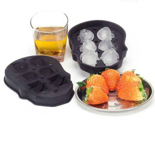 Moule en silicone 3D tête de mort créative pour glaçons, savon, bougies, sucre, pâtisserie et chocolat