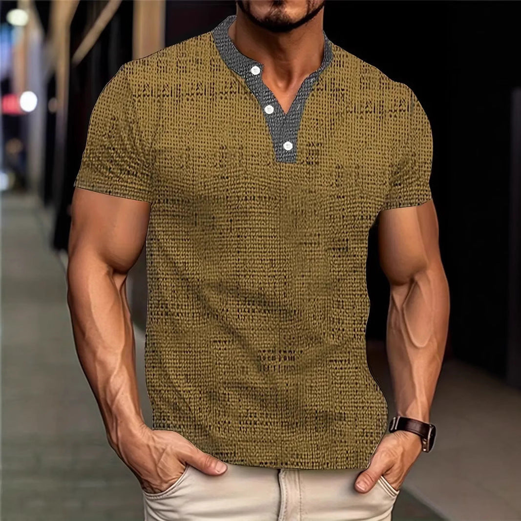 Men's 3D Camouflage-Printed Casual Sports Short-Sleeve Shirt