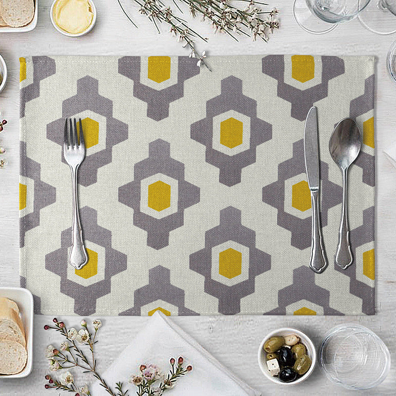 Geometric Pattern Dining Table Placemat Kitchen Supplies