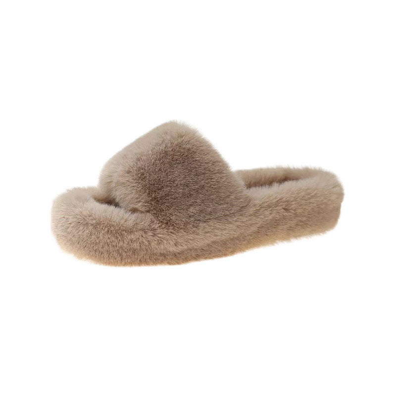 Nuevas pantuflas rizadas para mujer, moda estilo coreano
