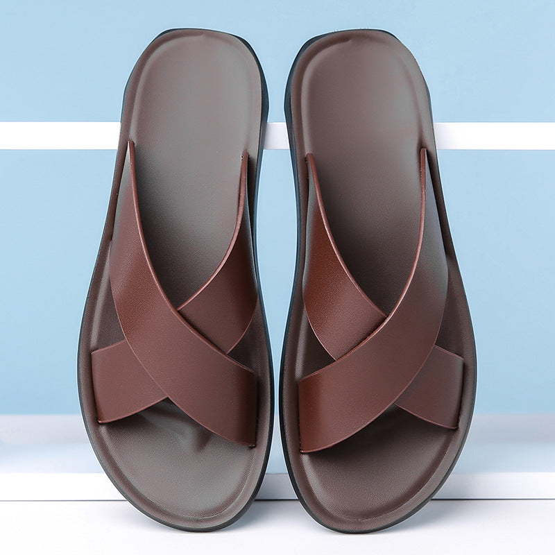 Sandalias Casuales de Verano de Cuero para Hombre