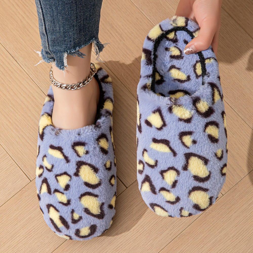 Pantuflas De Algodón Con Diseño De Leopardo A La Moda