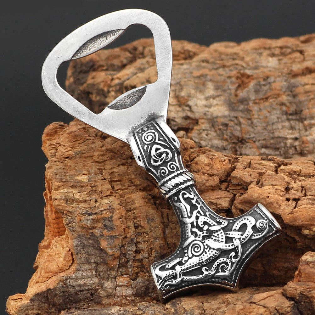 Sacacorchos doméstico de acero inoxidable Totem para cerveza