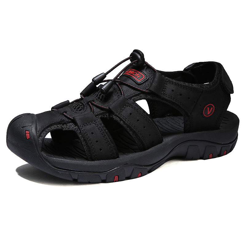 Outdoor-Herrensportsandalen aus Leder in großen Größen