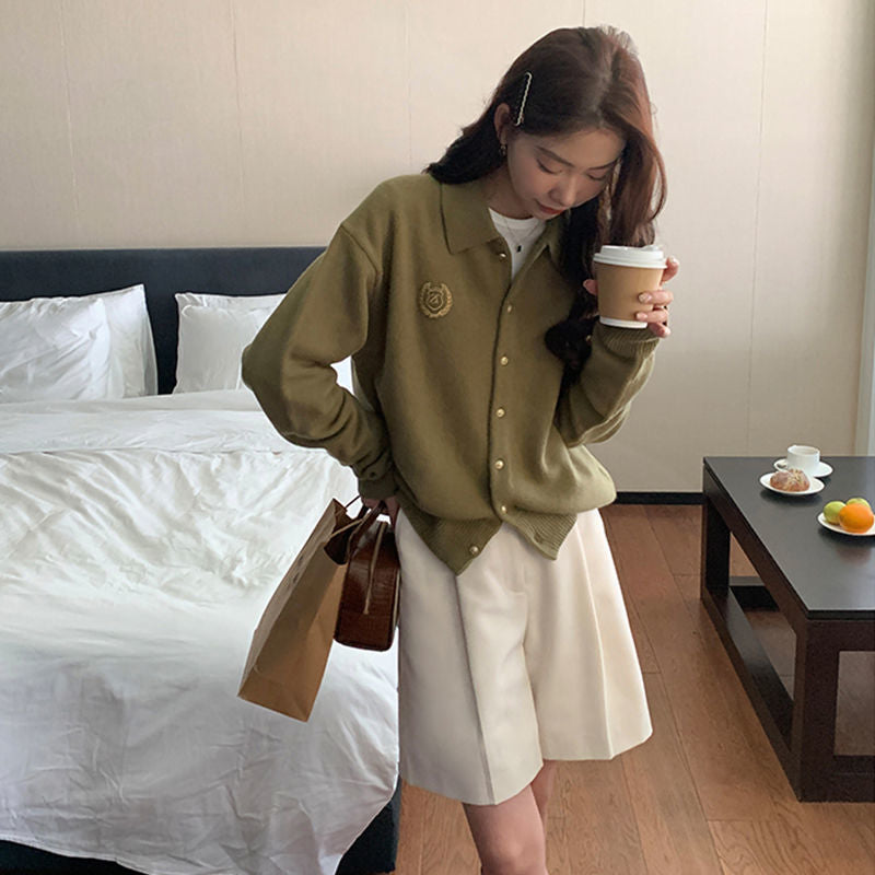 Cardigan De Cachemira Liso Para Mujer, Abrigo Holgado Con Cuello Solapa