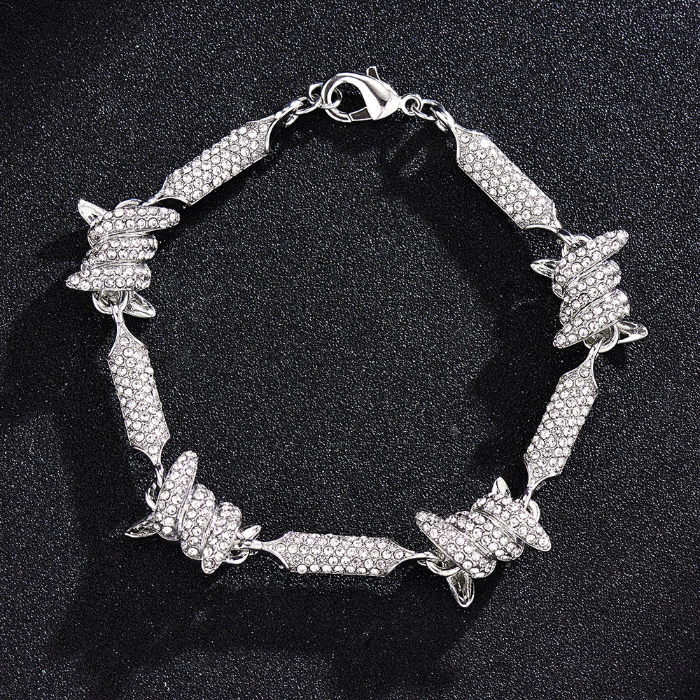 Irregular 3D Solid Alloy Pave Infinite Chain Cuban Chain Jewelry 3