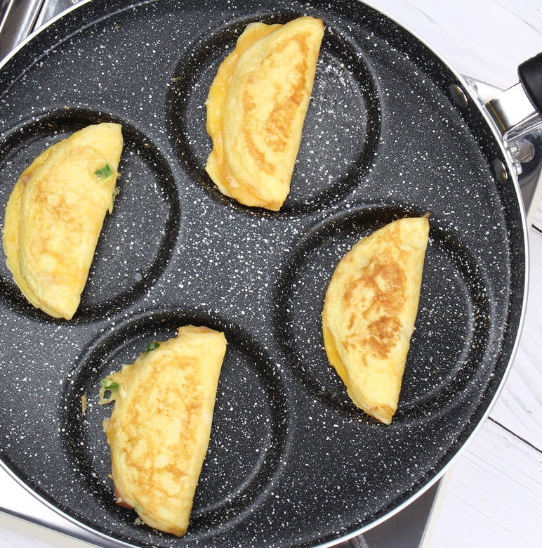 Sartén antiadherente para huevos, para 4 tazas, apta para cocina a gas